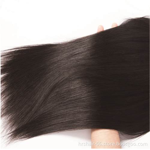 12A silky straight double drawn virgin hair bundles natural black double drawn human hair extensions